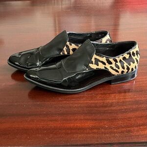 Circus by Sam Edelman Black Patent and Leopard Loafers